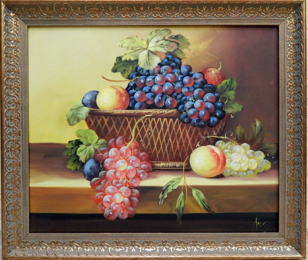 Натюрморт с виноградом - картины маслом 